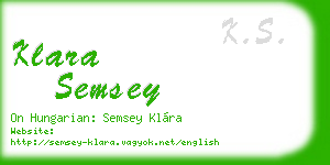 klara semsey business card